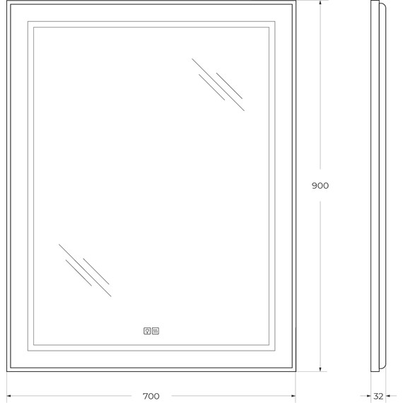Зеркало BelBagno 70x90 см SPC-KRAFT-700-900-LED-TCH-WARM - 9 Зеркало BelBagno 70x90 см SPC-KRAFT-700-900-LED-TCH-WARM фото 9