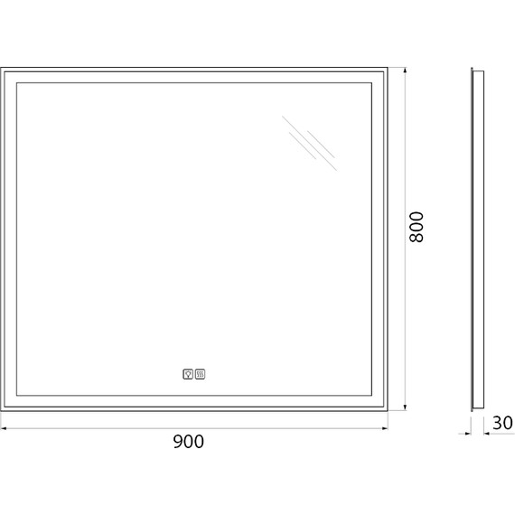 Зеркало BelBagno 90x80 см SPC-GRT-900-800-LED-TCH-WARM - 9 Зеркало BelBagno 90x80 см SPC-GRT-900-800-LED-TCH-WARM фото 9