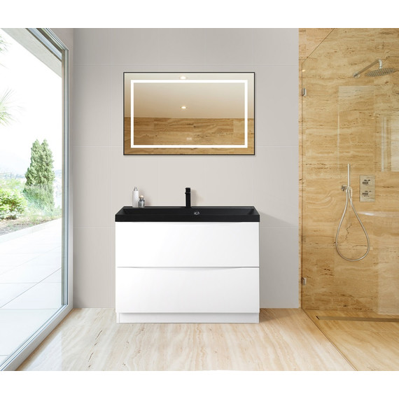 Зеркало BelBagno 98x68 см SPC-KRAFT-985-685-TCH-WARM-NERO, черный - 8 Зеркало BelBagno 98x68 см SPC-KRAFT-985-685-TCH-WARM-NERO, черный фото 8