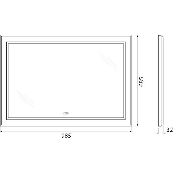 Зеркало BelBagno 98x68 см SPC-KRAFT-985-685-TCH-WARM-NERO, черный - 10 Зеркало BelBagno 98x68 см SPC-KRAFT-985-685-TCH-WARM-NERO, черный фото 10