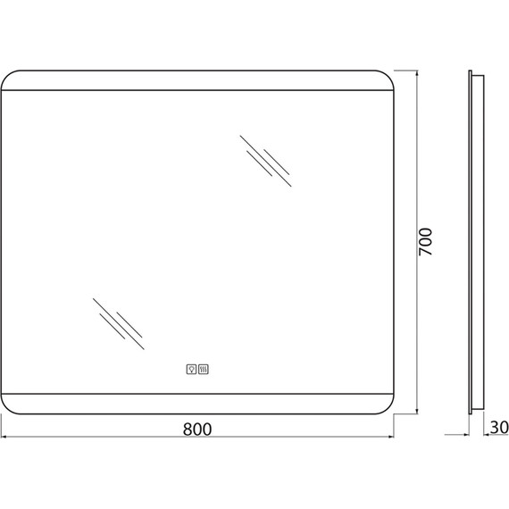 Зеркало BelBagno с подогревом 80x70 см SPC-CEZ-800-700-LED-TCH-WARM - 8 Зеркало BelBagno с подогревом 80x70 см SPC-CEZ-800-700-LED-TCH-WARM фото 8