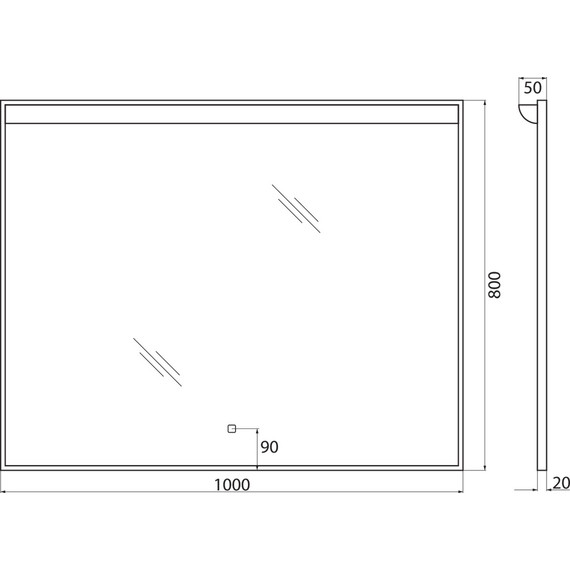 Зеркало BelBagno Uno 100 см SPC-UNO-1000-800-TCH - 9 Зеркало BelBagno Uno 100 см SPC-UNO-1000-800-TCH фото 9
