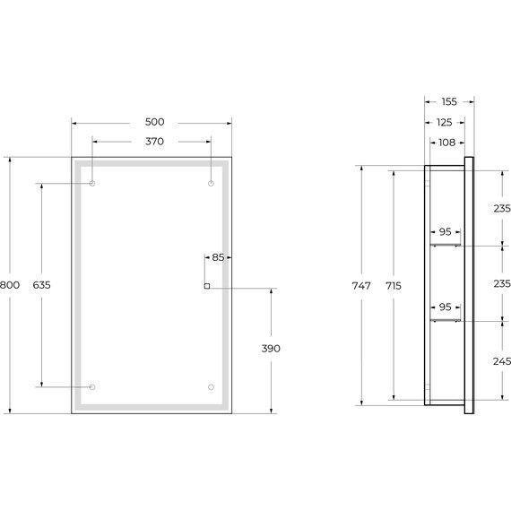 Зеркальный шкаф BelBagno 50 см SPC-GRT-500/800-1A-LED-TCH, белый - 12 Зеркальный шкаф BelBagno 50 см SPC-GRT-500/800-1A-LED-TCH, белый фото 12
