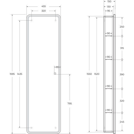 Зеркало-шкаф BelBagno Marino 45x160 см SPC-MAR-450/1600-1A-LED-TCH - 13 Зеркало-шкаф BelBagno Marino 45x160 см SPC-MAR-450/1600-1A-LED-TCH фото 13