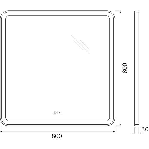 Зеркало BelBagno 80x80 см SPC-MAR-800-800-LED-TCH-WARM - 9 Зеркало BelBagno 80x80 см SPC-MAR-800-800-LED-TCH-WARM фото 9