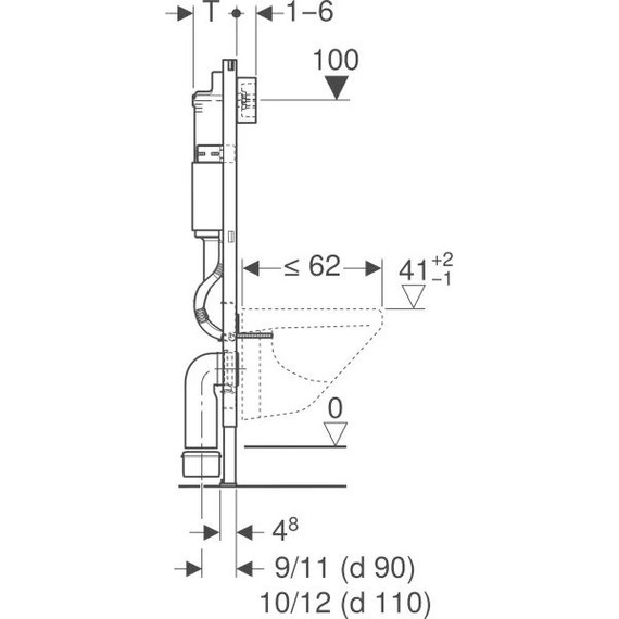 Инсталляция для подвесного унитаза Geberit Duofix 458.118.21.2 (кнопка смыва хром) фото 3