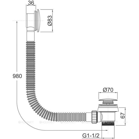 Сифон для ванны автомат Allen Brau Priority 5.31027-31, чёрный матовый, Цвет производителя: чёрный матовый фото 4