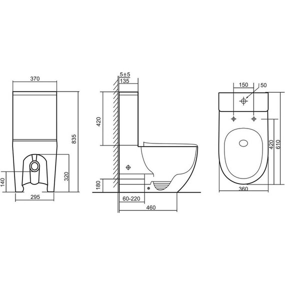 Унитаз-компакт безободковый Abber Bequem AC1110T с крышкой микролифт, белый (система смыва Торнадо) - 10 Унитаз-компакт безободковый Abber Bequem AC1110T с крышкой микролифт, белый (система смыва Торнадо) фото 10