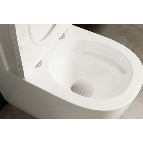Унитаз-компакт безободковый Abber Bequem AC1110T с крышкой микролифт, белый (система смыва Торнадо) - 9 Унитаз-компакт безободковый Abber Bequem AC1110T с крышкой микролифт, белый (система смыва Торнадо) фото 9
