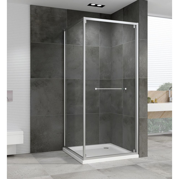 Душевое ограждение Abber Schwarzer Diamant 90x90 см AG0A090, хром/прозрачное фото 2