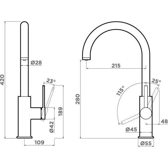 Смеситель для кухни Omoikiri Okawa 2 Plus GB 4994551, графит, Цвет производителя: графит фото 2
