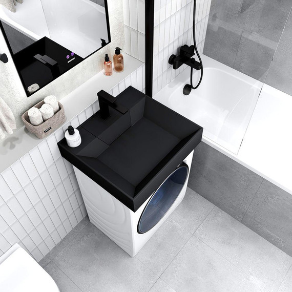 Раковина над стиральной машиной Grossman Luxor 60 см 11.R01.60.210, чёрный фото 4