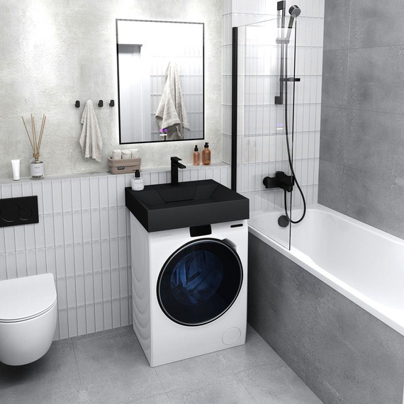 Раковина над стиральной машиной Grossman Luxor 60 см 11.R01.60.210, чёрный фото 5