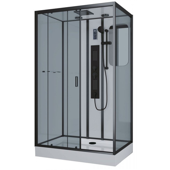 Гидробокс Niagara 120x80 см NG-6912-01GQL BLACK, чёрный/тонированное фото 