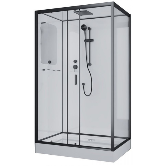 Душевая кабина Niagara Premium 120x80 см NG-6912-01QL BLACK, чёрный/тонированное (безсиликоновая сборка) фото 