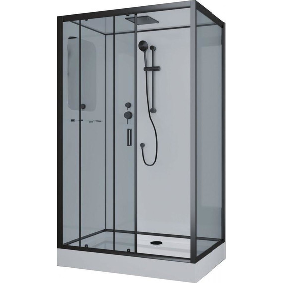 Душевая кабина Niagara Premium 120x80 см NG-6912-01QL BLACK, чёрный/тонированное (безсиликоновая сборка) фото 2