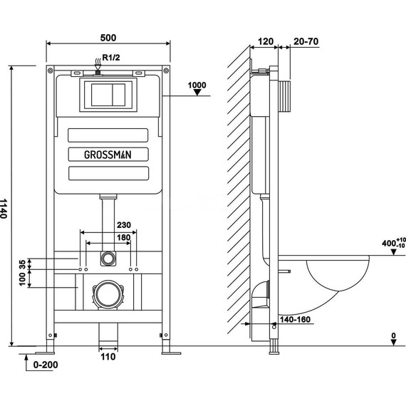 Инсталляция для унитаза Grossman 900.K31.01.000 фото 14