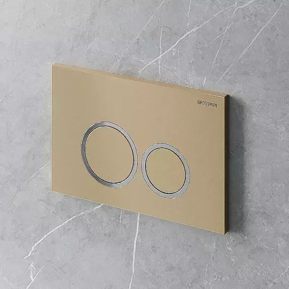 Кнопка смыва Grossman Cosmo 700.K31.02.310.310RUS, золото матовое фото 2