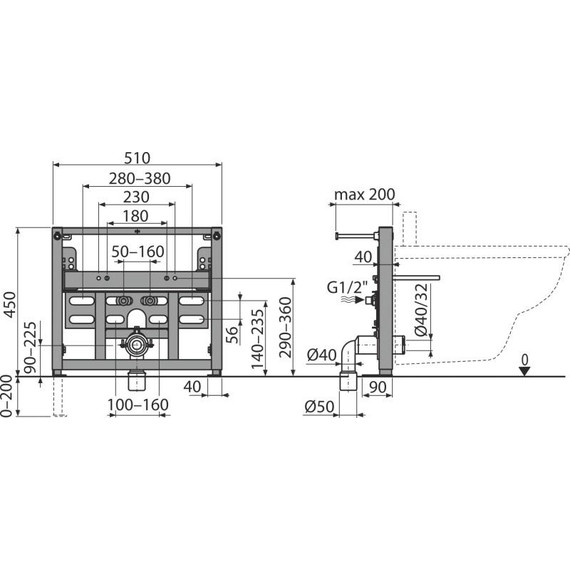 Инсталляция для биде Alcaplast A105/450 фото 3