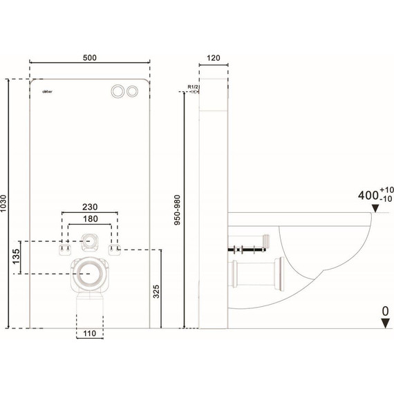 Инсталляционный модуль внешнего монтажа Abber AC0107MW - 5 Инсталляционный модуль внешнего монтажа Abber AC0107MW фото 5