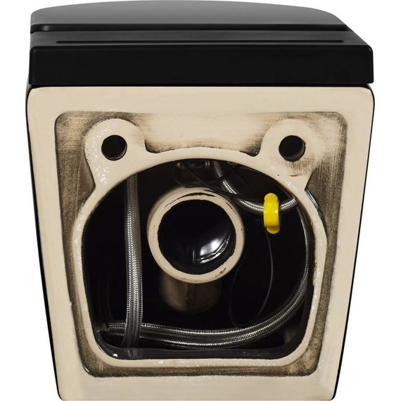 Унитаз подвесной безободковый с импульсным смывом Abber Bequem AC1108PMB с крышкой микролифт, чёрный фото 5