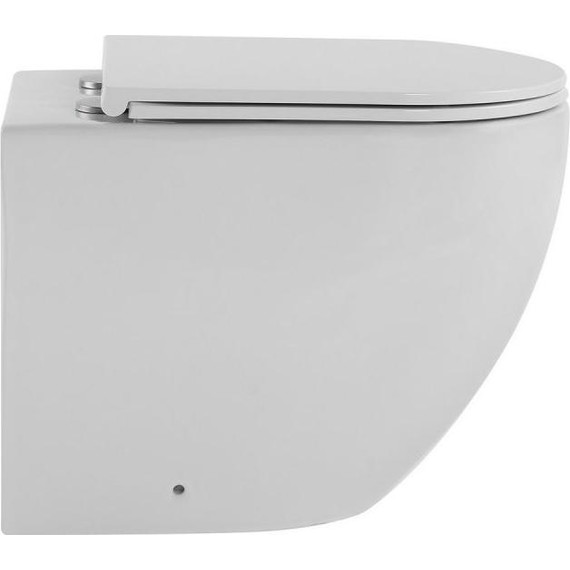 Унитаз приставной безободковый Abber Bequem AC1111TMW с крышкой микролифт, белый матовый (выпуск горизонтальный), Цвет производителя: белый матовый фото 2