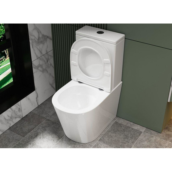 Унитаз-компакт безободковый Abber Bequem AC1112T с крышкой микролифт - 6 Унитаз-компакт безободковый Abber Bequem AC1112T с крышкой микролифт фото 6