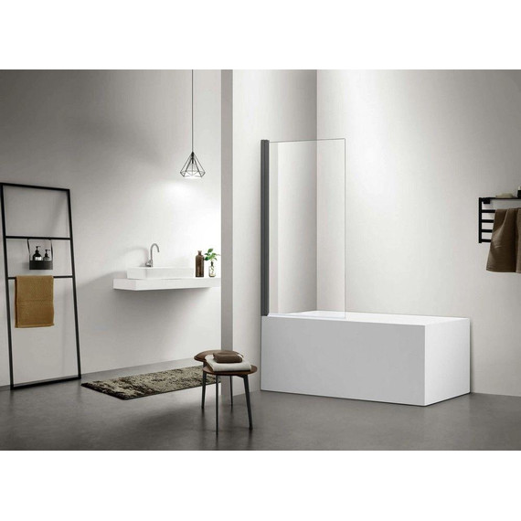 Шторка для ванны Aquatek 90 см AQ DEL SBA 10015GM, оружейная сталь/прозрачное фото 3