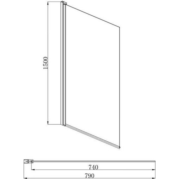 Шторка для ванны Aquatek 80 см AQ DEL SBA 08015GM, оружейная сталь/прозрачное фото 4