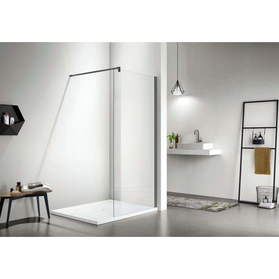 Душевая перегородка Aquatek Walk in 100 см AQ WIW 10020GM (стекло 8 мм) оружейная сталь/прозрачное фото 3