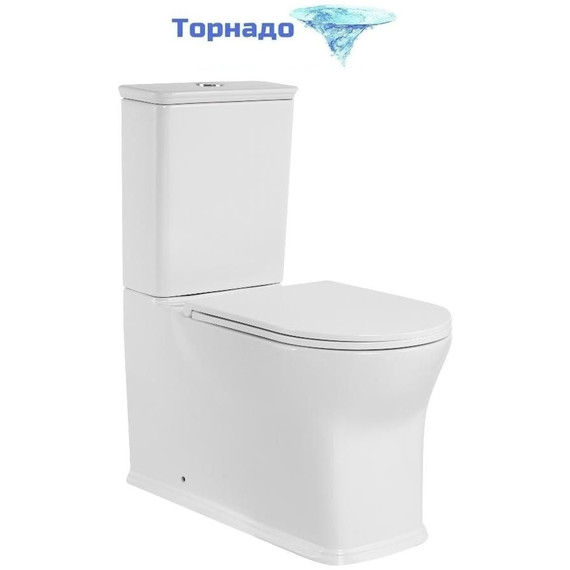 Унитаз-компакт CeramaLux TR999 с крышкой микролифт (система смыва торнадо) фото 