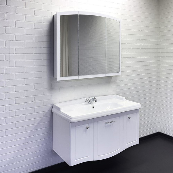 Зеркало-шкаф Comforty Палини 100 см, белый - 4 Зеркало-шкаф Comforty Палини 100 см, белый фото 4