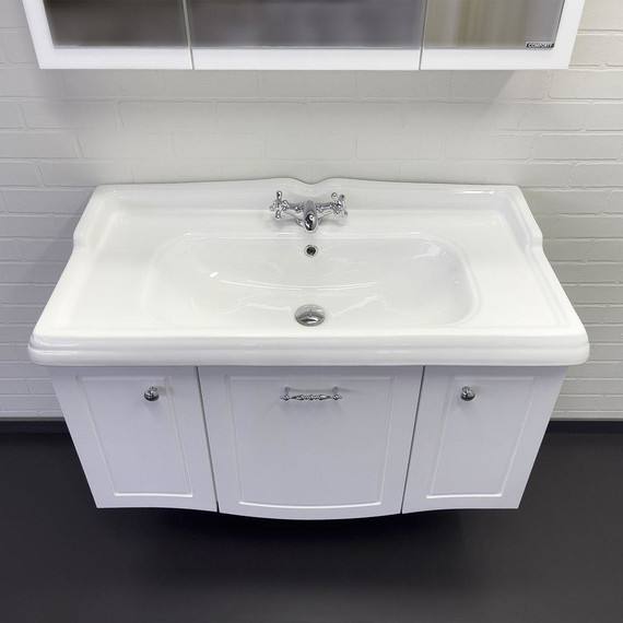 Тумба подвесная с раковиной Comforty Палини 100 см, белый - 8 Тумба подвесная с раковиной Comforty Палини 100 см, белый фото 8