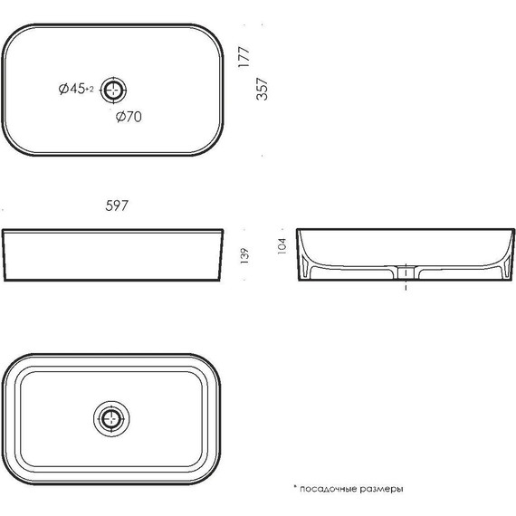 Раковина-чаша Sanita Luxe Infinity Slim 60 WB.CT/Infinity/60-N.Slim/WHT.G/S1 фото 6