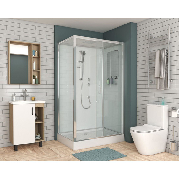 Душевая кабина Niagara Premium 120x80 см NG-6012-01QR, хром/прозрачное (безсиликоновая сборка) фото 2