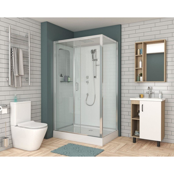 Душевая кабина Niagara Premium 120x80 см NG-6012-01QL, хром/прозрачное (безсиликоновая сборка) фото 2