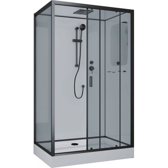 Душевая кабина Niagara Premium 120x80 см NG-6912-01QR BLACK, чёрный/тонированное (безсиликоновая сборка) фото 2