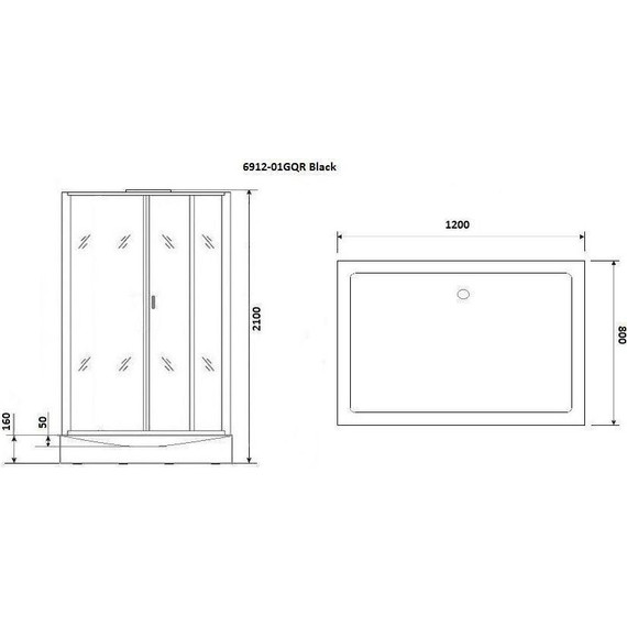 Душевая кабина Niagara Premium 120x80 см NG-6912-01QR BLACK, чёрный/тонированное (безсиликоновая сборка) фото 11