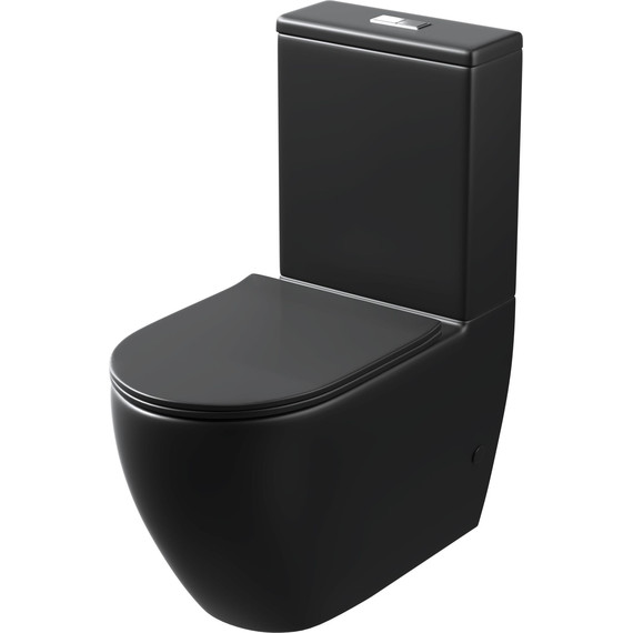 Унитаз-компакт безободковый Grossman GR-4419BMS с крышкой микролифт, чёрный матовый (Система смыва торнадо) фото 2