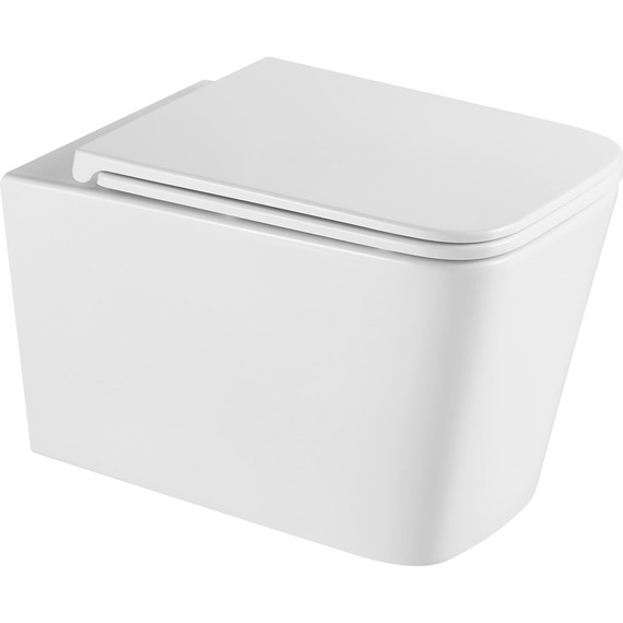 Унитаз подвесной безободковый Grossman GR-4441SQ с крышкой микролифт (Система смыва торнадо), Цвет производителя: белый - 2 Унитаз подвесной безободковый Grossman GR-4441SQ с крышкой микролифт (Система смыва торнадо), Цвет производителя: белый фото 2