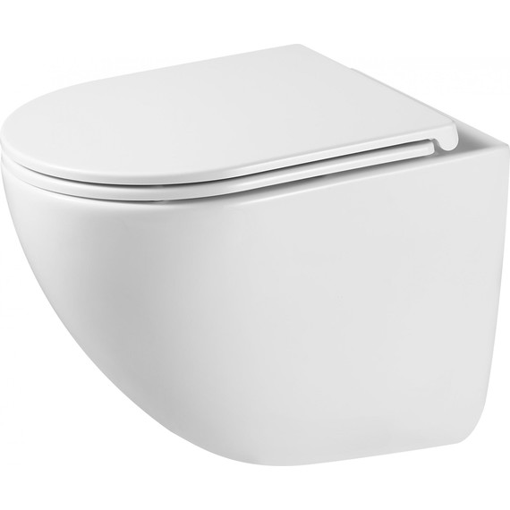 Унитаз подвесной безободковый Grossman GR-4455SQC с крышкой микролифт, белый глянцевый (Система смыва торнадо) фото 2