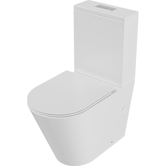 Унитаз-компакт безободковый Grossman GR-4458SQ с крышкой микролифт (Система смыва торнадо), Цвет производителя: белый фото 2