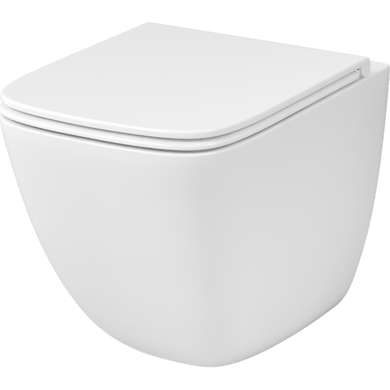 Унитаз подвесной безободковый Grossman GR-4497SQC с крышкой микролифт, белый глянцевый (Система смыва торнадо) - 2 Унитаз подвесной безободковый Grossman GR-4497SQC с крышкой микролифт, белый глянцевый (Система смыва торнадо) фото 2