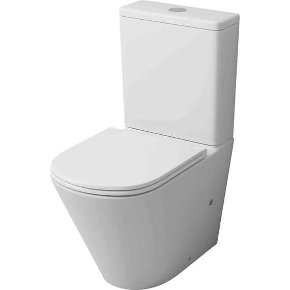 Унитаз-компакт безободковый Grossman GR-4450MSQ с крышкой микролифт, белый матовый (Система смыва торнадо), Цвет производителя: белый матовый фото 2