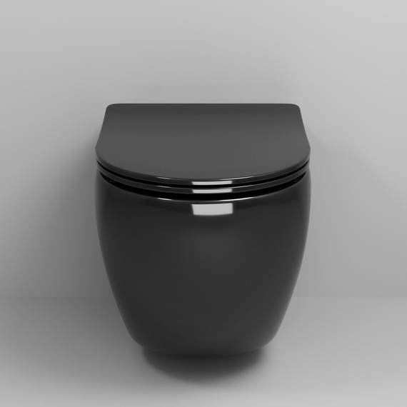 Унитаз подвесной безободковый Grossman Color GR-4411blackS с крышкой микролифт, чёрный глянцевый, Цвет производителя: чёрный глянцевый фото 3