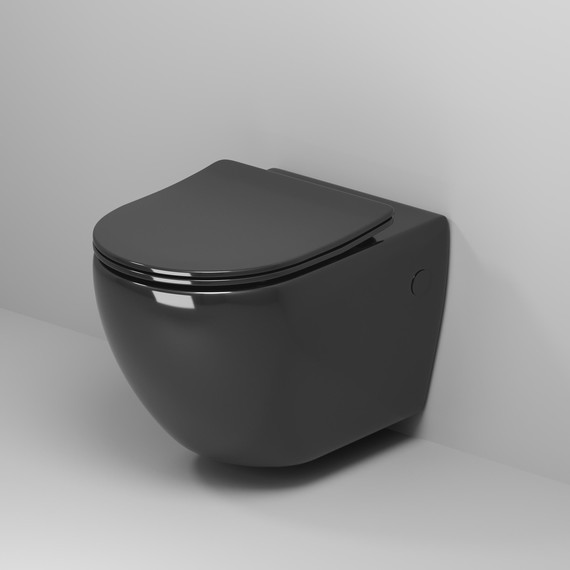 Унитаз подвесной безободковый Grossman Color GR-4411blackS с крышкой микролифт, чёрный глянцевый, Цвет производителя: чёрный глянцевый фото 2