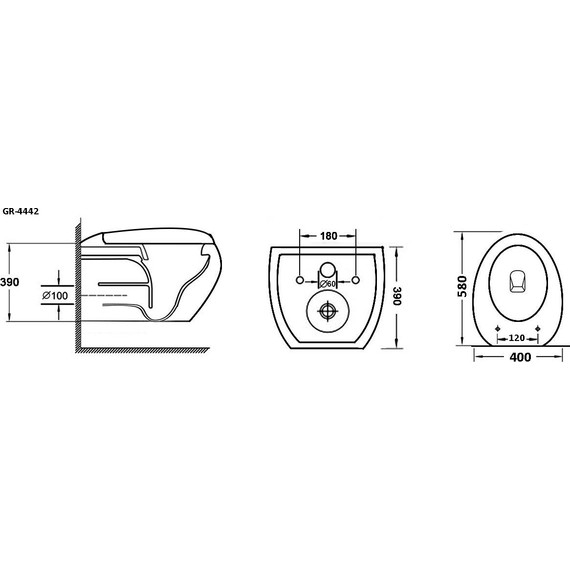 Унитаз подвесной Grossman GR-4442 с крышкой микролифт, белый глянцевый фото 6