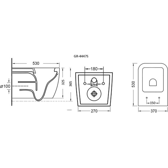 Унитаз подвесной безободковый Grossman GR-4447S с крышкой микролифт, белый глянцевый фото 6