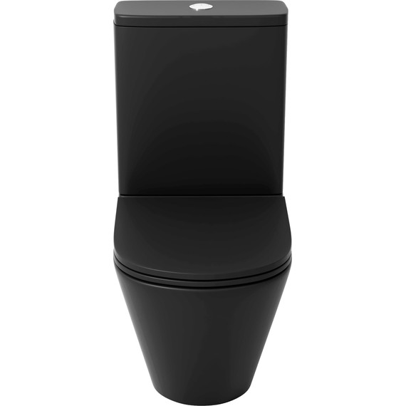 Унитаз-компакт безободковый Grossman GR-4450BMSQ с крышкой микролифт, чёрный матовый (Система смыва торнадо), Цвет производителя: чёрный матовый фото 3