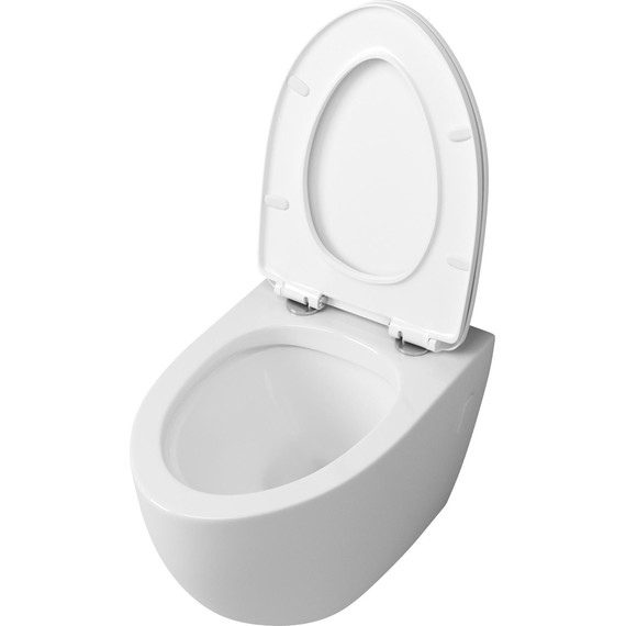 Унитаз подвесной безободковый Grossman GR-4451S с крышкой микролифт, белый глянцевый фото 3